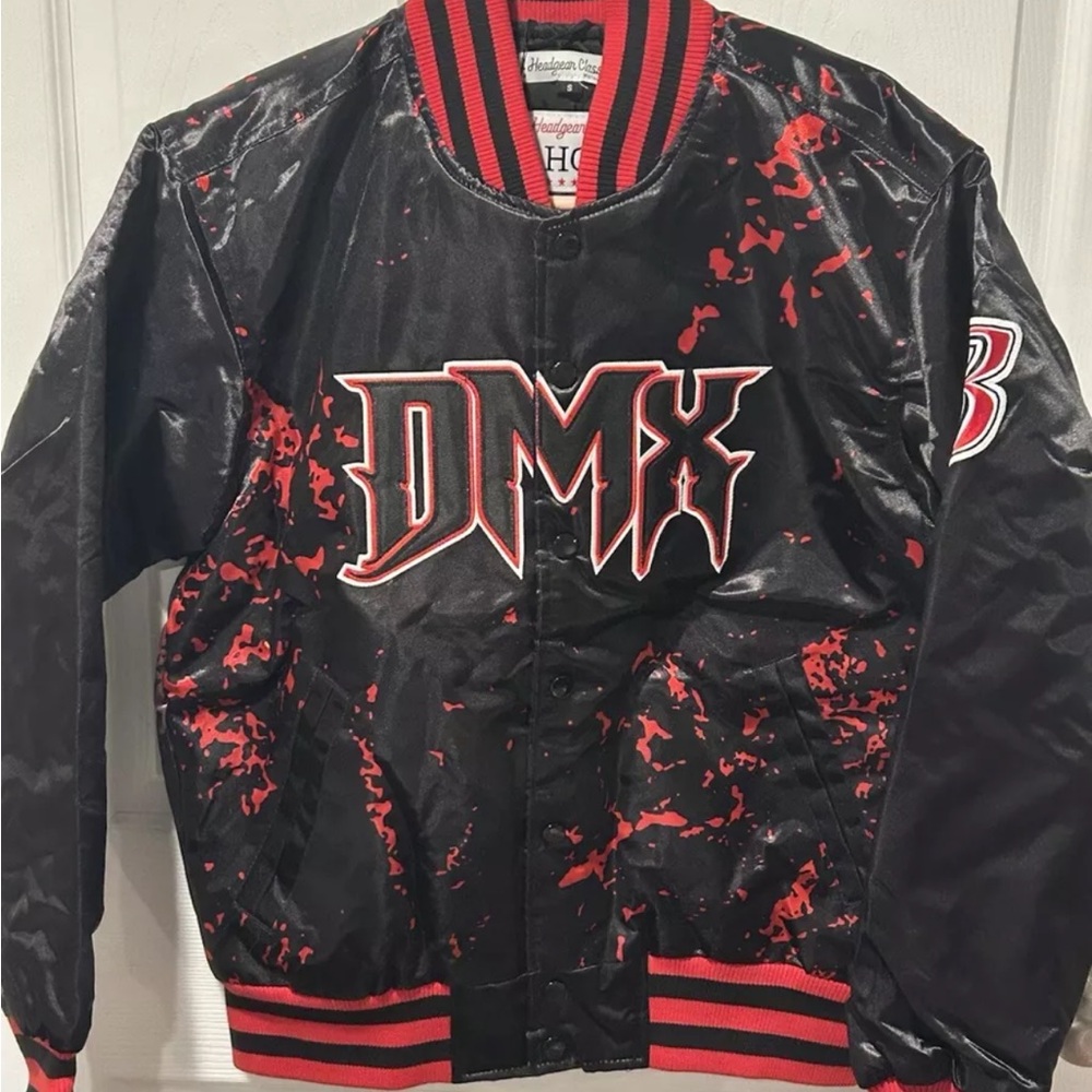 Headgear Classics DMX Black and Red Men's Satin Jacket MSRP $160.00 NWT